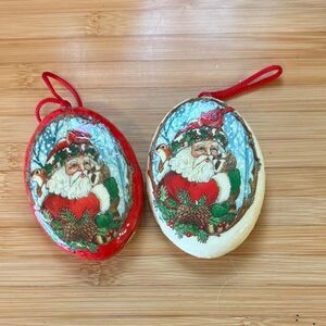 Vintage Santa ornaments
